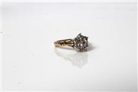 Lot 456 - Diamond cluster ring, the flower-head cluster...