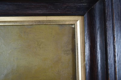 Lot 1103 - Attributed to Geze Vastagh (1866-1919), oil on canvas, Lion and Lioness, 50cm x 69cm, framed