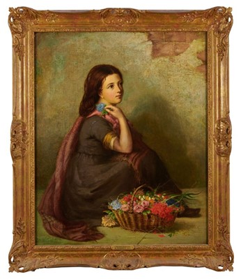 Lot 1064 - Henry Benjamin Roberts (1832-1915) oil on canvas, The Little Flower Girl, signed and dated '74, 70cm x 57cm, in gilt frame