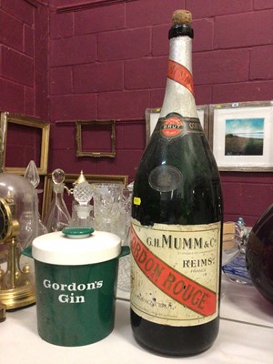 Lot 272 - Mumm Cordon Rouge methuselah champagne bottle (empty) and a Gordon’s Gin ice bucket