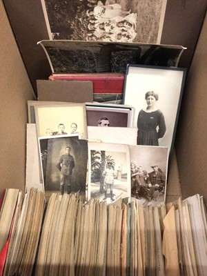 Lot 275 - Collection of vintage postcards, Victorian photographs and an album