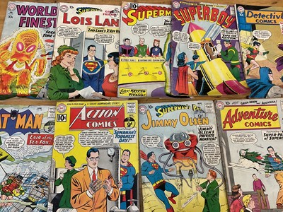 Lot 1685 - Box of 1960s DC Comics to include Superman, Batman, All American Men of War together with collection of  Picture Library Air Ace Comics