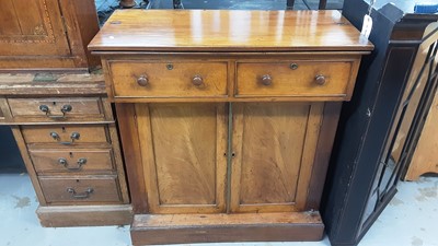 Lot 1120 - Victorian mahogany chiffonier with two drawers and two panelled doors below, 85cm wide, 38cm deep, 91.5cm high