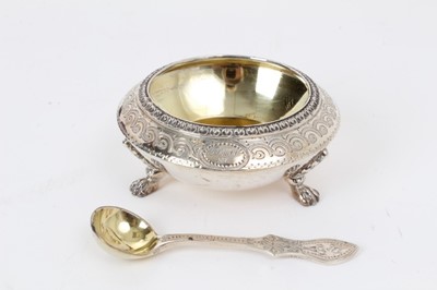 Lot 275 - Cased set of four Victorian salts and matching spoons