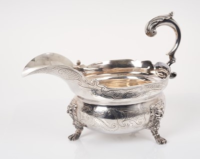 Lot 204 - Fine quality contemporary silver sauce boat in the George I style