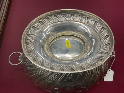 Lot 232 - Large Victorian silver oval punch bowl