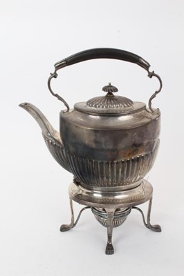 Lot 229 - Victorian silver kettle on burner stand