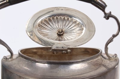 Lot 229 - Victorian silver kettle on burner stand