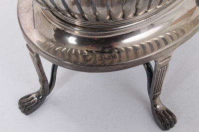 Lot 229 - Victorian silver kettle on burner stand