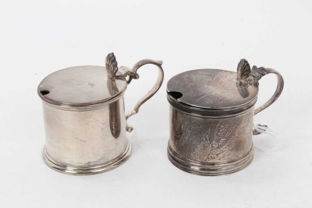 Lot 237 - Two early 20th century silver drum mustards