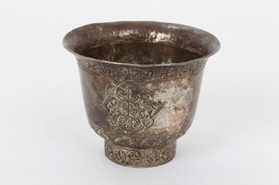 Lot 244 - Small antique Tibetan silver tea cup