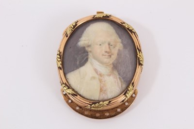 Lot 534 - 18th century portrait miniature in gold mount