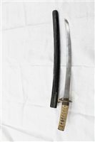 Lot 728 - Antique Japanese wakizashi sword with curved...