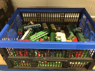 Lot 108 - Box of model buses and other vehicles