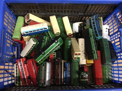 Lot 108 - Box of model buses and other vehicles