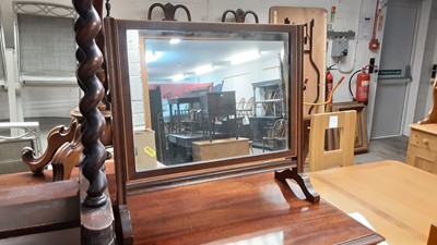 Lot 1137 - Antique mahogany swing mirror