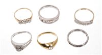 Lot 469 - Six gold and gem set rings - to include...