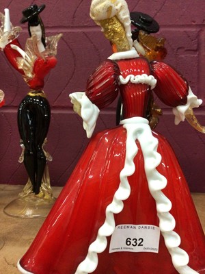 Lot 632 - Eleven Murano red glass figures 25-43 cm high