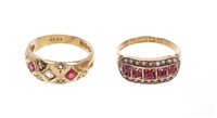 Lot 470 - Edwardian gold (18ct) ruby and diamond ring...