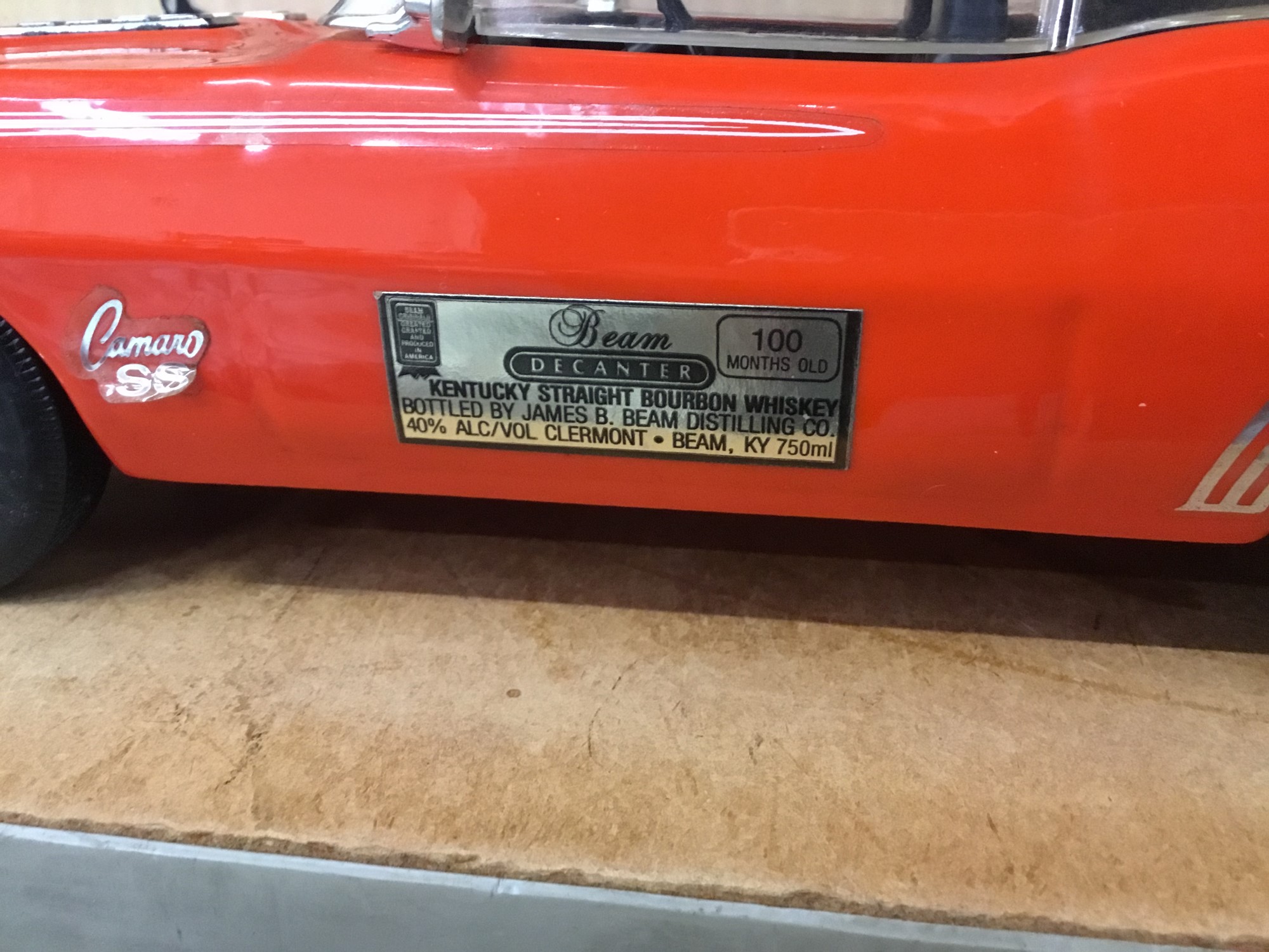 Lot 638 Jim Beam Whiskey novelty Camaro SS decanter