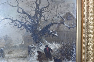 Lot 1208 - Thomas Smythe (1825-1906) pair of oils on canvas - Snow covered Landscapes, signed and inscribed Ipswich, 31cm x 41cm in gilt frames