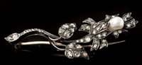 Lot 471 - Victorian pearl and diamond floral spray...