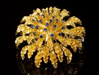 Lot 474 - 1970s gem set brooch of stylised floral form,...