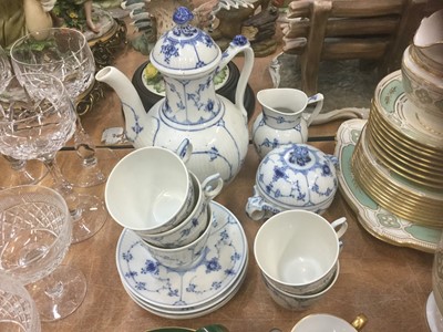 Lot 499 - Royal Copenhagen Onion Pattern part tea service and a Spode coffee service.