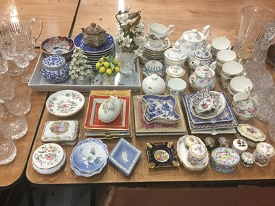 Lot 523 - Group of teaware, dishes and ornaments to include Wedgwood, Aynsley and Royal Copenhagen