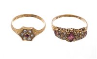 Lot 479 - Victorian gold (15ct) garnet and seed pearl...