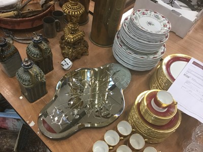 Lot 520 - Collection of early 20th century Copeland Spode dinnerware, together with an Art Deco fairground type wall mirror