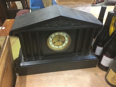 Lot 510 - Black slate mantel clock