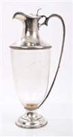 Lot 215 - Fine quality Edwardian clear glass claret jug...