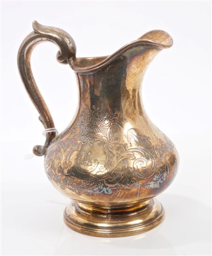 Lot 216 - Victorian Silverer cream jug of baluster form,...