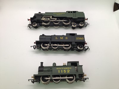 Lot 158 - Wrenn OO gauge 0-6-0DS LMS black Class N2 Tank locomotive 2385, W2215, 0-6-0T SR Green Class R1 Tank locomotive 1152, W2207A and 2-6-4T SR Green Standard Tank locomotive 1927, W2245, all boxed (3)
