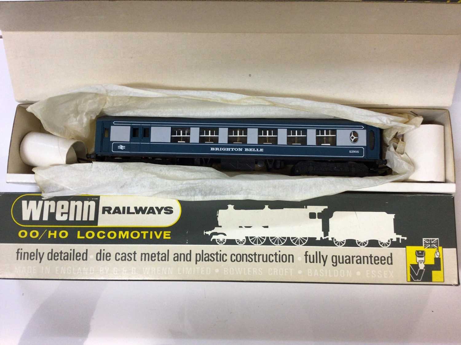 Lot 160 - Wrenn OO gauge 2 Car Set BR grey/blue EMU 'Brighton Belle' Motorcoach S290S and non powered S292S, in individual boxes, W3004/5