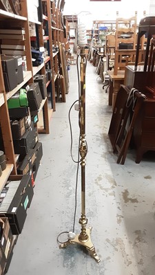 Lot 1180 - Brass standard lamp