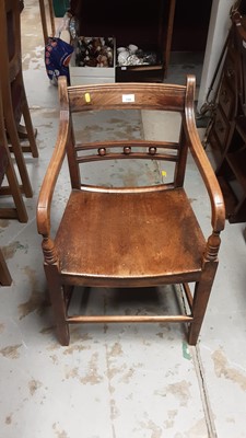 Lot 1186 - Antique ball and bar back country elbow chair