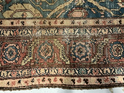 Lot 1509 - Old Persian carpet retailed by Maple & Co. London