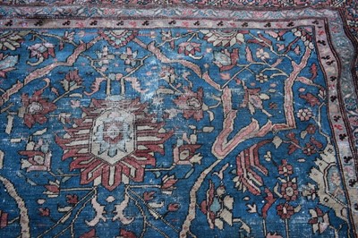 Lot 1509 - Old Persian carpet retailed by Maple & Co. London