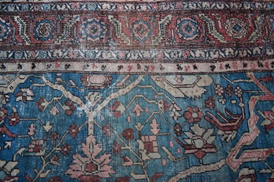 Lot 1509 - Old Persian carpet retailed by Maple & Co. London