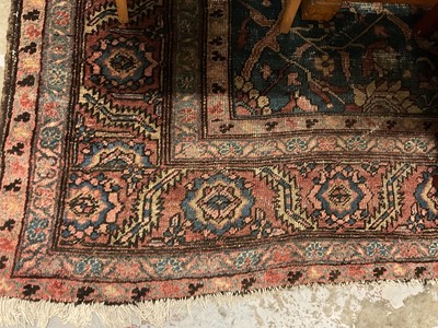 Lot 1509 - Old Persian carpet retailed by Maple & Co. London