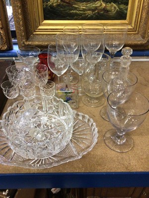 Lot 233 - Group of glassware, including three 19th century rummers