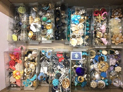 Lot 845 - Large quantity of vintage clip on earrings and other vintage costume jewllery