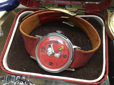 Lot 846 - Vintage Snoopy watch and group of other wristwatches
