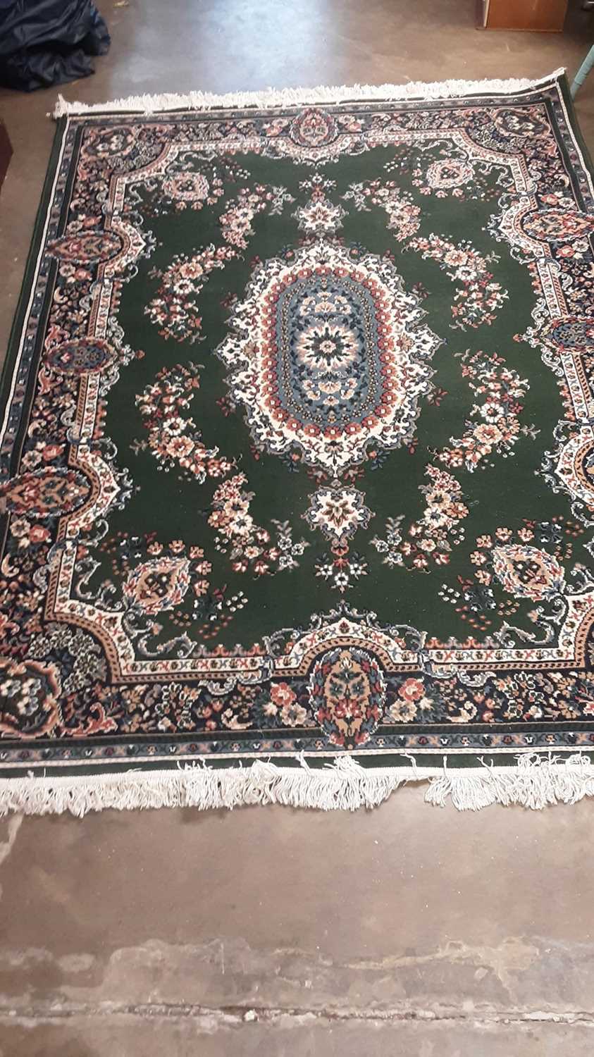 Arati Rao Rugs Lot 1198 - Herati rug with floral decoration on green,