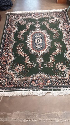 Lot 1198 - Herati rug with floral decoration on green, blue, cream and red ground, 230cm x 169cm