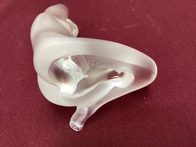Lot 1105 - Lalique glass figure of a seated woman and a bird (2)