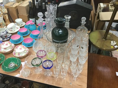 Lot 534 - Set of six Edinburgh crystal wine glasses, six Royal Brierley cut glass whisky tumblers, four bohemian glasses and other glassware.