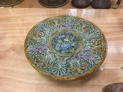 Lot 538 - Victorian Doulton Lambeth stoneware oyster plate.